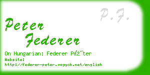 peter federer business card